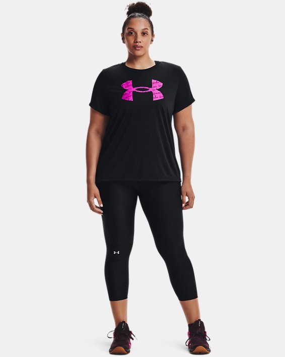 女士UA Tech™ Graphic短袖T恤, Black, pdpMainDesktop image number 2